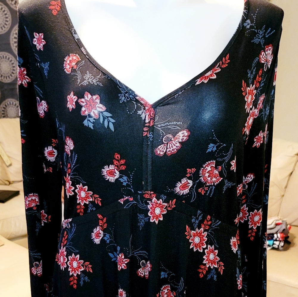 NWT Torrid Black Floral Skater Dress